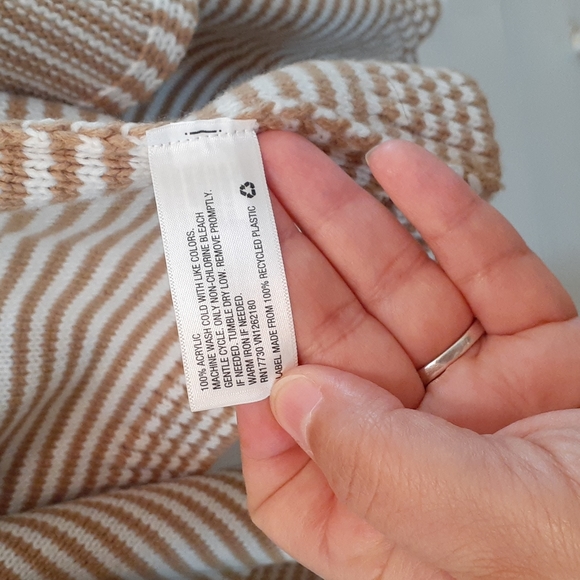 Merona Chunky Layering Tan/White striped Cardigan NWT - #802CP7 - Picture 9 of 9